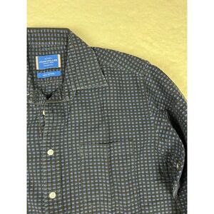 John Miller Mens Executive Active Tailored‎ Cut Long Sleeve Blue Check 41 16 1/4